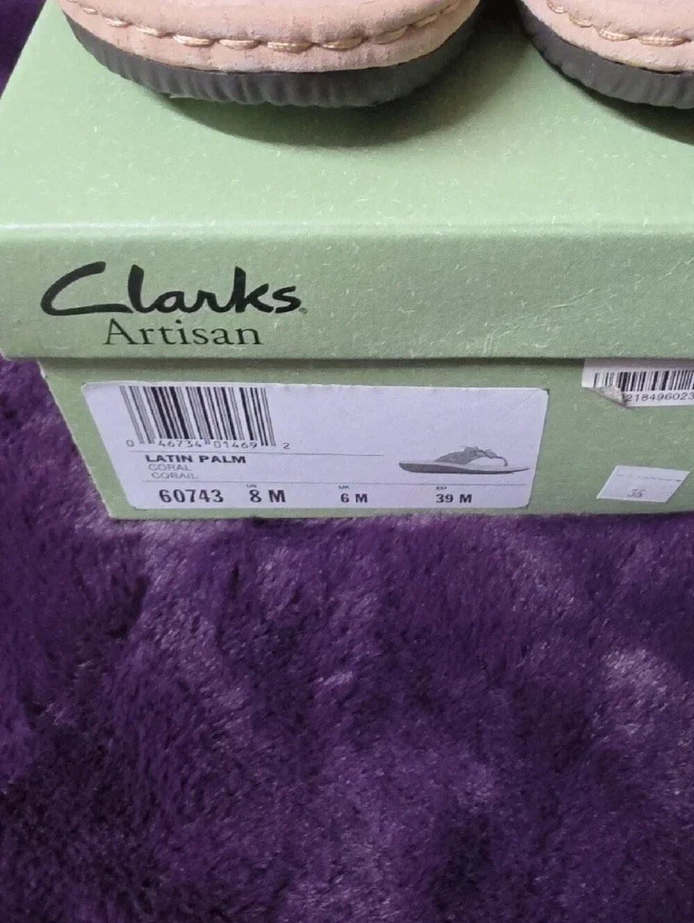 Clarks Coral Latin Palm Leather Floral Sandals Sz 8